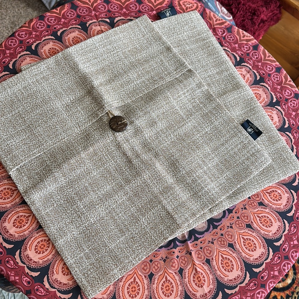 Phantoscope Pillow Cover Set Beige Button NEW Outdoor